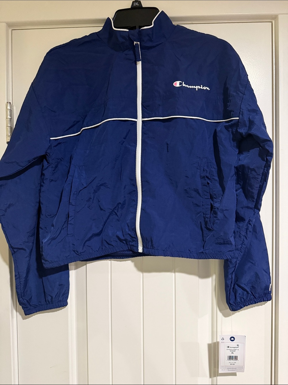 Champion Kids Royal Blue Windbreaker Jacket with White Trim